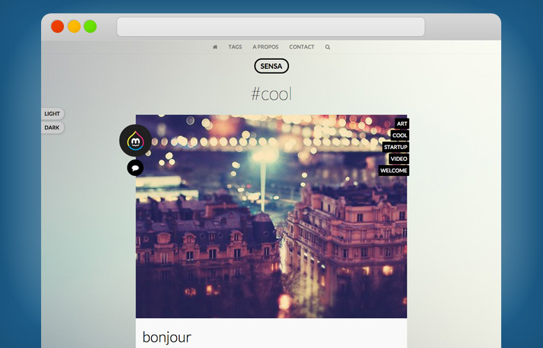 Le template HTML Sensa est disponible en plusieurs couleurs