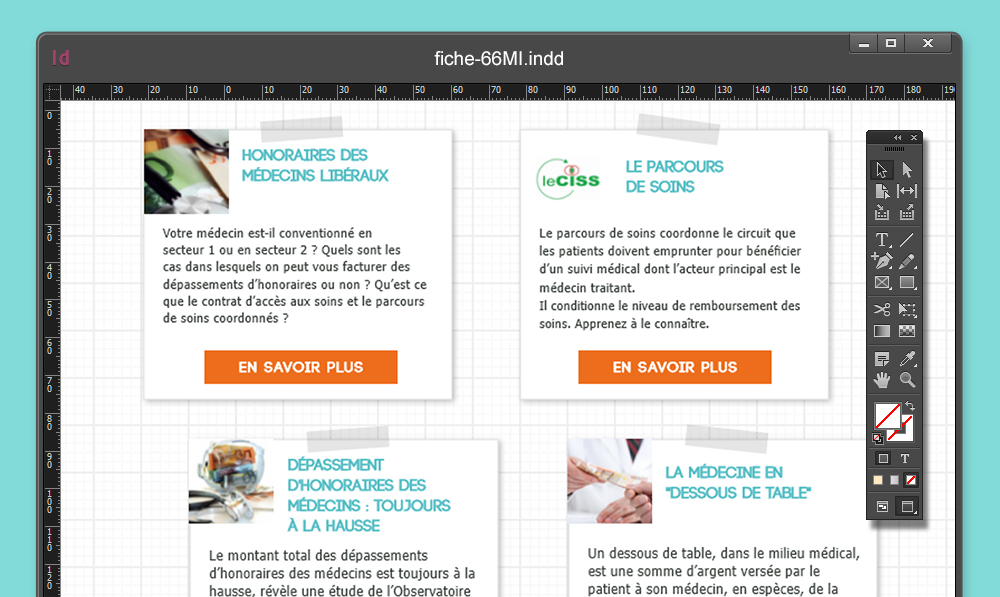 Construction des fiches dans indesign