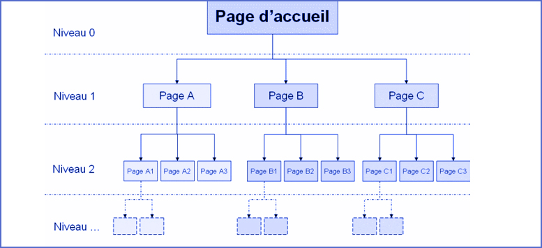 Aperçu d'une arborescence de site web