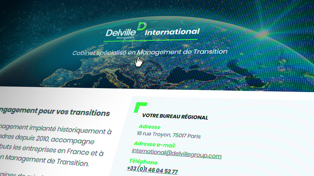 Webdesign de mini-site pour Delville Management